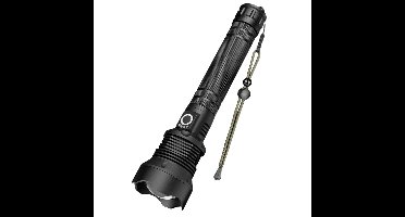 Hofftech Survival zaklamp - zwart - aluminium - oplaadbaar