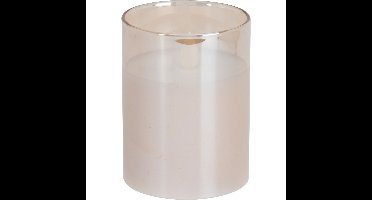 Home and Styling luxe LED kaars - in glas - warm wit - D7,5 x H10 cm