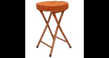 Home & Styling Bijzet krukje - Opvouwbaar - bruin - D33 x H49 cm