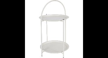 Home & Styling Bijzettafel 2 laags - wit - metaal - 40 x 66 cm