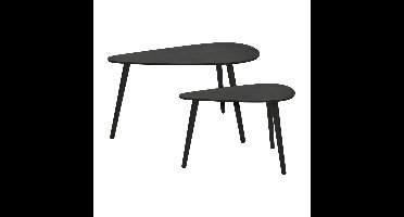 Home & Styling Bijzettafel set - 2-delig - zwart - MDF hout