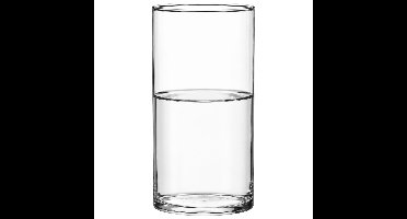 Home & Styling Bloemenvaas - Cilinder - transparant - glas - 12 x 20cm