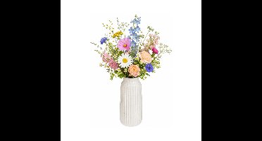 Home & Styling bloemenvaas Delphi - wit - keramiek - 13 x 29 cm