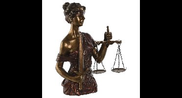 Home & Styling decoratie beeldje Justitia - hars - koper - 24 x 34 cm