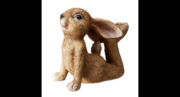 Home & Styling Decoratie paashaas / konijn - yoga - polystone