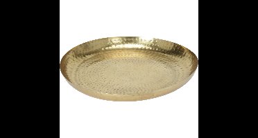 Home & Styling Dienblad/serveer plateau - D42 cm - metaal - goud