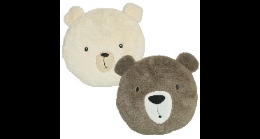 Home & Styling Dieren sierkussen kinderkamer - beer / ijsbeer - 2 stuk