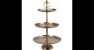 Home & Styling Etagere 3-laags - goud - RVS - H50 cm - serveerschaal