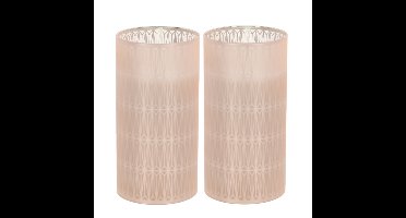 Home & Styling luxe LED kaars - 2x - in glas - warm wit - D7 x H15 cm