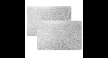 Home & Styling Luxe Tafel placemats - 4x - zilver - pvc - 43 x 28 cm