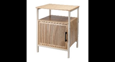 Home & Styling Nachtkastje - bruin/wit - metaal/mdf - 43 x 33 x 55 cm