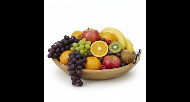 Home & Styling serveerschaal - fruitschaal - rond - mangohout - 39 cm