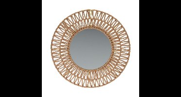 Home & Styling Spiegel - rond - naturel - 45cm - met papier - wandspiegel