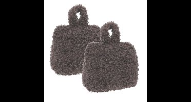 Home & Styling Teddy Deurstopper - 2x - 1 kg - grijs - gewicht - 17 cm