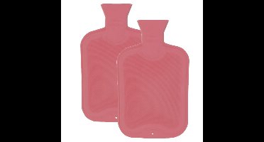 Home & Styling Warmwaterkruik - 2x - 2L - roze - rubber - kruik - bedkruik