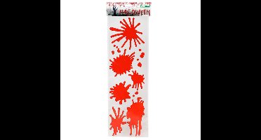 Horror/halloween raamsticker - Bloederige vlekken en spetters - 46 x 13 cm - Feestartikelen/versiering