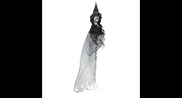 Horror heks hangdecoratie pop met licht 120 cm - Halloween versiering