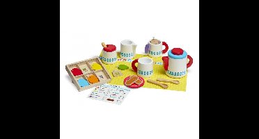 Houten thee servies set compleet