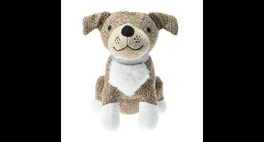 H&S Collection Deurstopper - hond - bruin - 27x20x27 cm - dieren