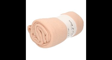 H&S Collection Fleece deken - polyester - koraal roze - 160 cm