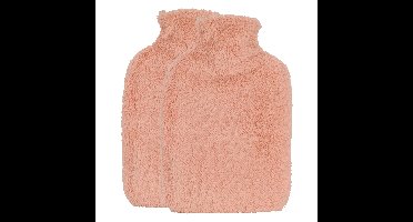 H&S Collection Warmwaterkruik - 2x - met extra zachte hoes - koraalroze - 1,75L - kruik