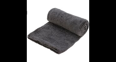 H&S Fleece deken - donkergrijs - 125 x 150 cm - polyester - plaid