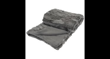 H&S Fleece deken - grijs - 125 x 150 cm - polyester - plaid