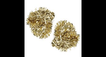 Ideas 4 Seasons Kerstslinger - 2x - goud - 200 x 15 cm - lametta
