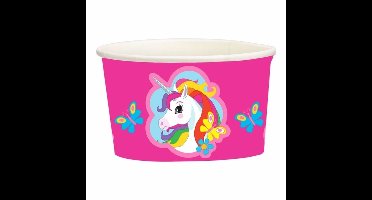 Ijsbakjes Eenhoorn - 8x stuks - 250 ml - karton - D11 cm - unicorn