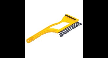 IJskrabber 2 in 1 - raamkrabber - geel - kunststof - 9 x 40 cm
