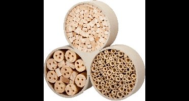 Insectenhotel Bugsy - hout - naturel - 30 x 6 x 28 cm