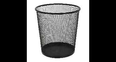 Kantoor prullenbak - inhoud 19 liter - draad metaal - zwart