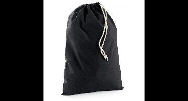 Katoenen canvas opberg zakje/tasje - zwart - 10 x 15 cm