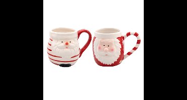 Kerst mok - kerstman - 8 x 11 cm - keramiek - 400 ml - beker