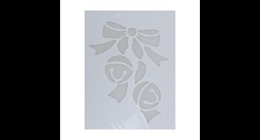 Kerst raamsjabloon kerstbelletjes - wit - 35 cm - kerstversiering