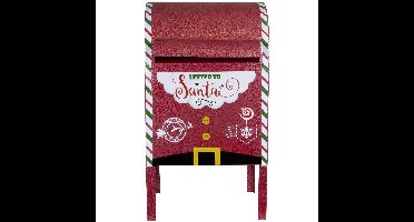 Kerstman brievenbus - rood - 52 cm - kerstdecoratie