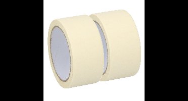 Kinzo Afplaktape/schilderstape - 2x - wit - 36mm x 25m - voor binnen/buiten