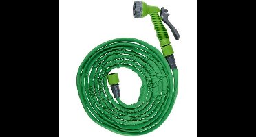 Kinzo Flexibele/uitrekbare tuinslang - 5-10 meter - met sproeikop