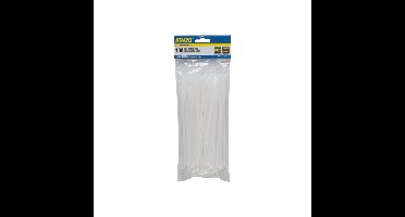 Kinzo Tiewraps - 100x stuks - wit - 20 cm kabelbinders