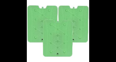 Koelelement Ice Pack - 3x - groen - plat - 900 gram - 32 x 25 x 1 cm