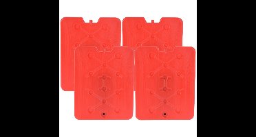 Koelelement Ice Pack - 4x - rood - plat - 900 gram - 32 x 25 x 1 cm