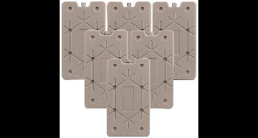 Koelelement Ice Pack - 6x - beige - plat - 350 gram - 24 x 14 x 1.5 cm