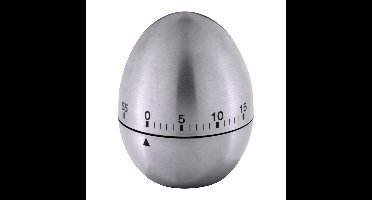 Kookwekker/eierwekker in ei vorm - zilver - RVS - 8 cm