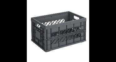 Krat - inklapbaar - antraciet - 45 liter - vouwkrat - boodschappenkrat