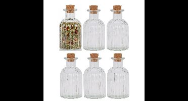 Kruidenpotjes/kleine potjes - 24x stuks - glas - transparant - 120 ml