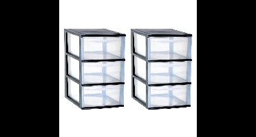 Ladenkast/bureau organizer - 2x - stapelbaar - A4 formaat - 3 lades