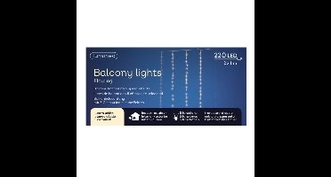 LED gordijnverlichting balkon warm wit 220 lampjes