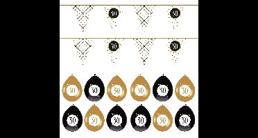 Leeftijd verjaardag 30 jaar geworden feestpakket vlaggetjes/ballonnen