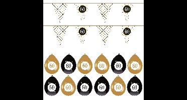 Leeftijd verjaardag 60 jaar geworden feestpakket vlaggetjes/ballonnen