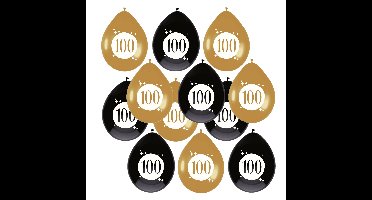 Leeftijd verjaardag thema ballonnen 100 jaar 12x stuks 30 cm